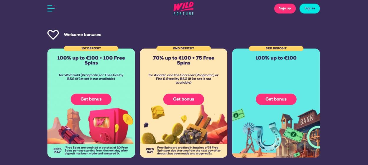 WildFortune Welcome Bonus